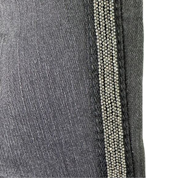Levi's 721 High Rise Skinny Jeans Side Pinstripes Black Silver Size 27 x 30 - Picture 8 of 16
